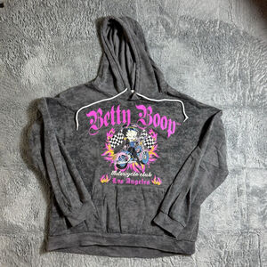 Betty Boop Hoodie Womens Grey Tie Dye Motorcycle Club Los Angeles XXXL BIKER Y2k